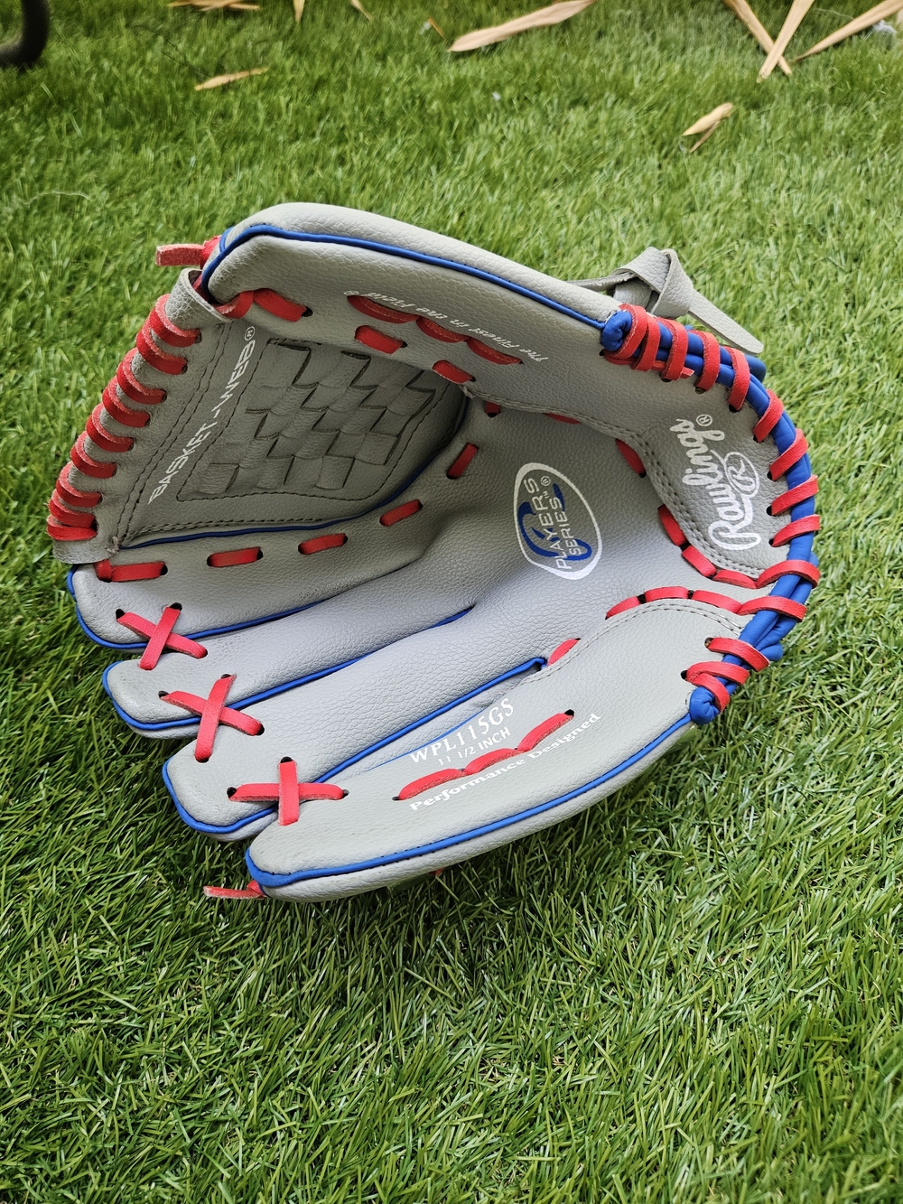 Rawlings Players Series 11 5 Youth Baseball Glove Grey Blue Red Right Hand Throw